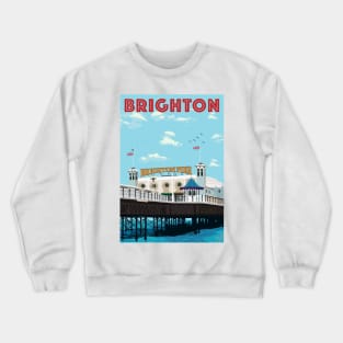 brighton pier classic travel art Crewneck Sweatshirt